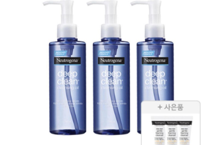 뉴트로지나 딥클린 클렌징 오일 200ml 3개 + 딥클린 젠틀폼 클렌저 10g, 3개