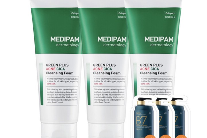 메디팜 여드름 기능성 클렌징폼 220ml 3개+증정