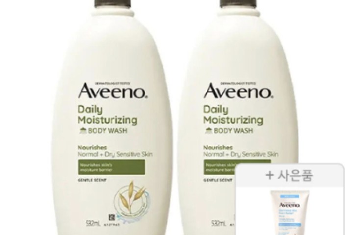 아비노 데일리모이스처라이징 바디워시 532ml 2개 + 증정 (더멕사 밤 75ml, 1개)