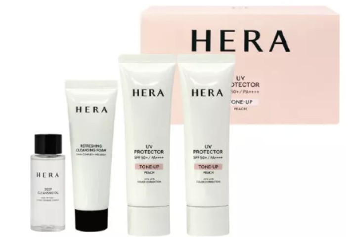 헤라 UV프로텍터 톤업 피치 선크림 50ml 듀오 세트 SPF50+/PA++++