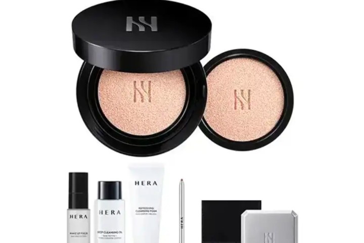 헤라 블랙쿠션 파운데이션 21C1 본품&리필 기획+증정(헤라 메이크업 픽서 30ml, 1개+딥 클렌징 오일 1개+클렌징폼 + 거울 + 스컬프트 립 컨실러