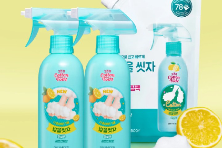 온더바디 코튼풋 발을씻자 풋샴푸 레몬 385ml 용기 2개+ 리필 500ml
